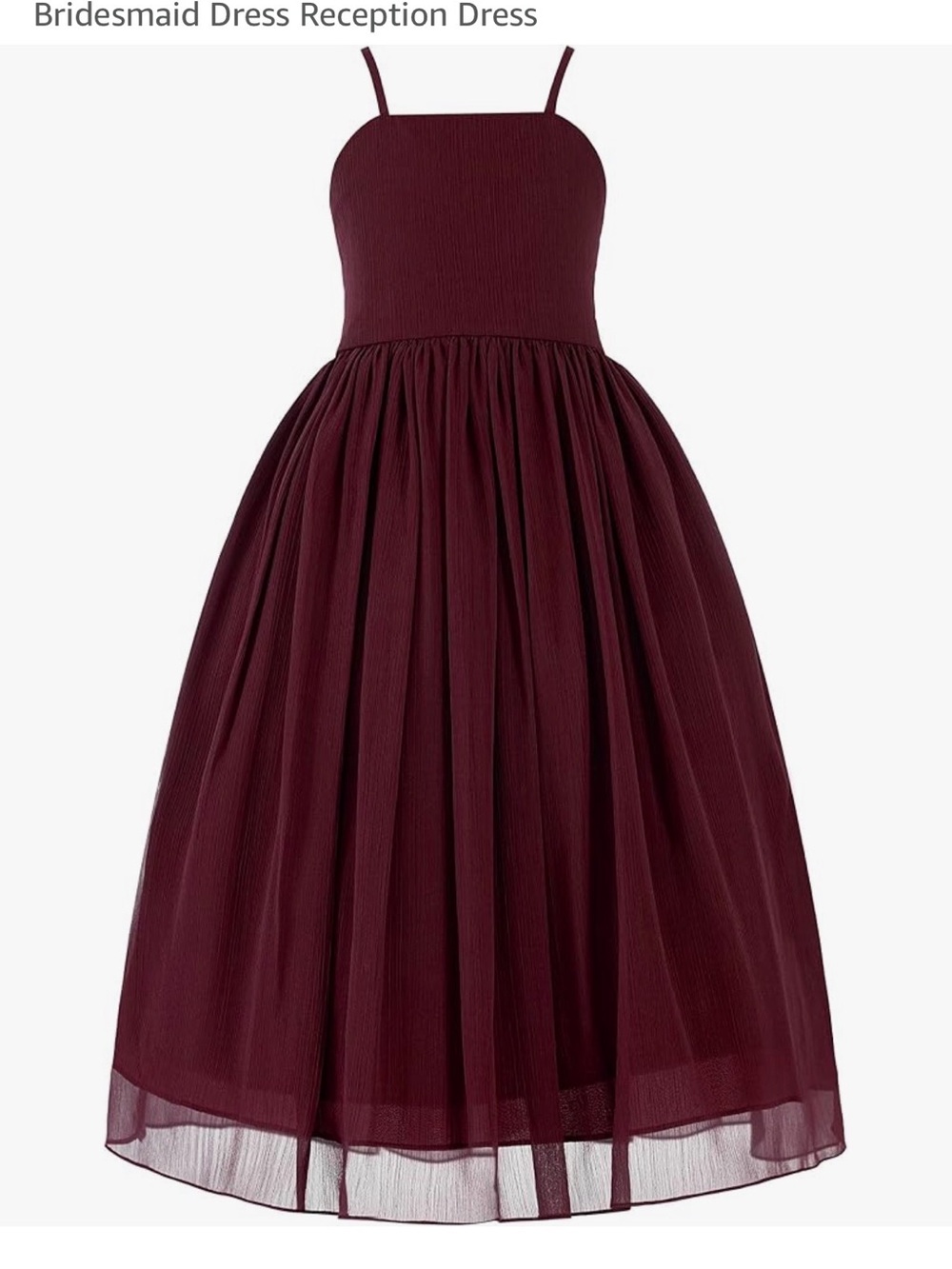 Amazon Girls' Burgundy Spaghetti-Strap Tulle Dress